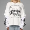Loiter Performance Layered Long Sleeve T-Shirt Off White 1 Loiter Performance Layered Long Sleeve T-Shirt Off White -Culture Kings Shop 02054239 YO007 womens 0010
