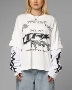 Loiter Performance Layered Long Sleeve T-Shirt Off White