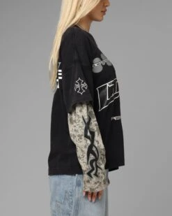 Loiter Performance Layered Long Sleeve T-Shirt Vintage Black 14 Loiter Performance Layered Long Sleeve T-Shirt Vintage Black -Culture Kings Shop 02054239 YV009 womens 0050