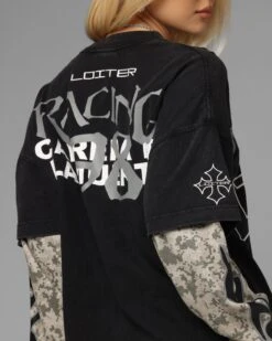 Loiter Performance Layered Long Sleeve T-Shirt Vintage Black 17 Loiter Performance Layered Long Sleeve T-Shirt Vintage Black -Culture Kings Shop 02054239 YV009 womens 0080