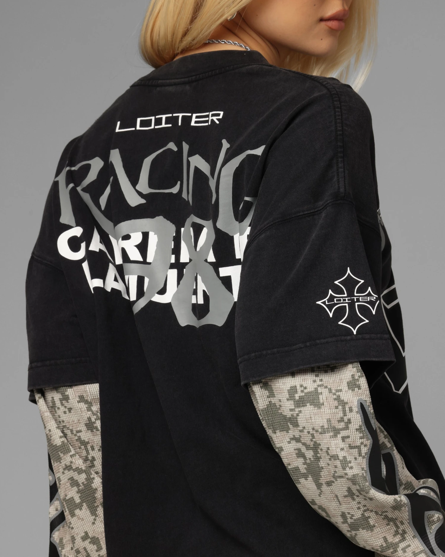 Loiter Performance Layered Long Sleeve T-Shirt Vintage Black 10 Loiter Performance Layered Long Sleeve T-Shirt Vintage Black - Image 8