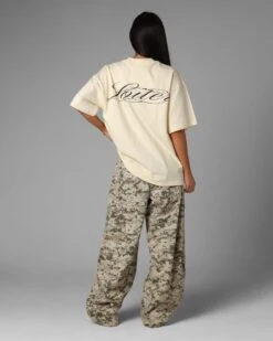 Loiter Script Boxy T-Shirt Off White -Culture Kings Shop 02054247 YO007 womens 0040