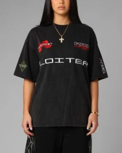 Loiter Racing Premium T-Shirt Charcoal