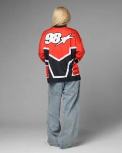 Loiter Thrill Racing Long Sleeve T-Shirt Red 13 Loiter Thrill Racing Long Sleeve T-Shirt Red -Culture Kings Shop 02054294 YR001 womens 0040