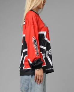 Loiter Thrill Racing Long Sleeve T-Shirt Red 14 Loiter Thrill Racing Long Sleeve T-Shirt Red -Culture Kings Shop 02054294 YR001 womens 0050