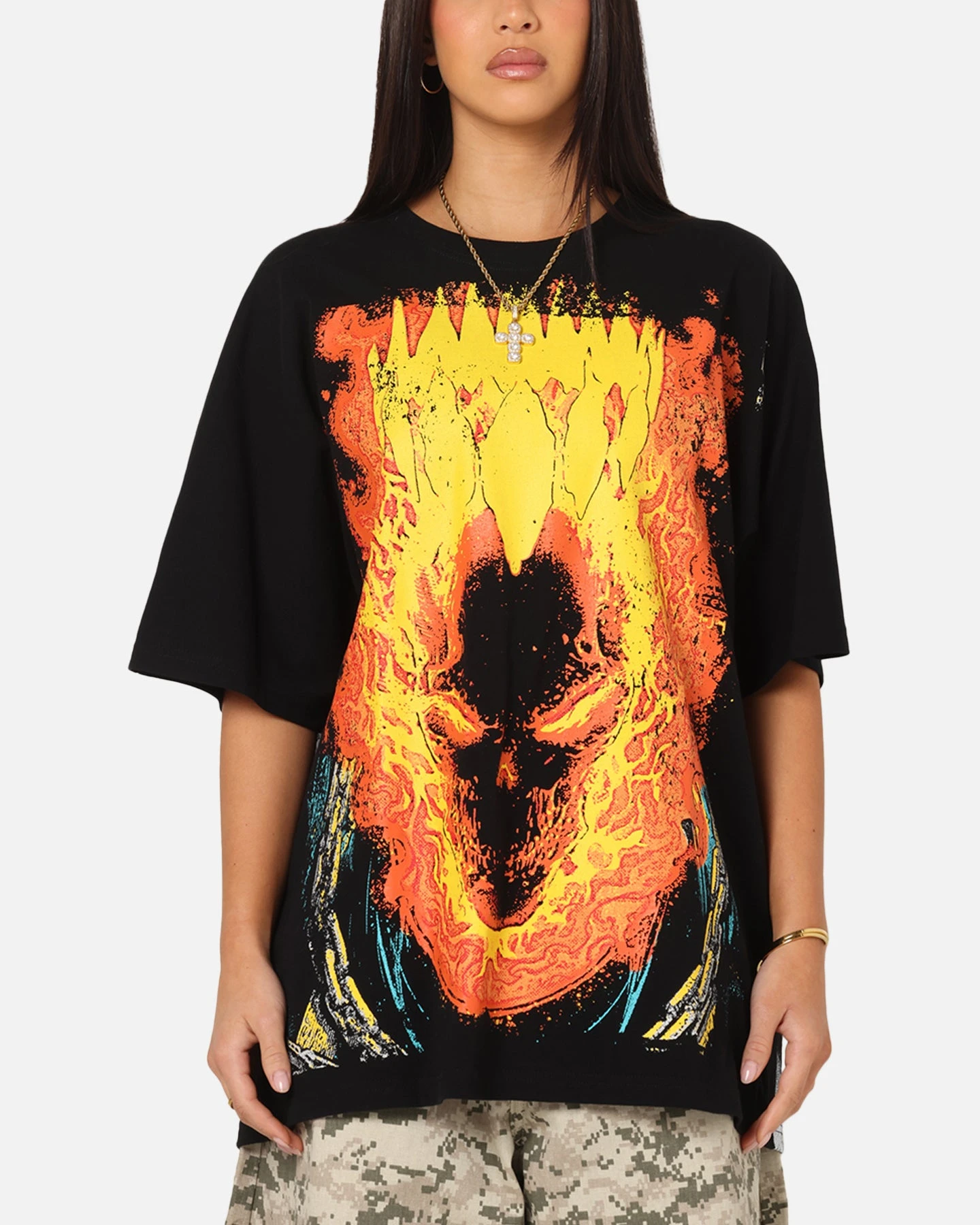 American Thrift Marvel Ghost Rider All Over Print T-Shirt Black 3 American Thrift Marvel Ghost Rider All Over Print T-Shirt Black