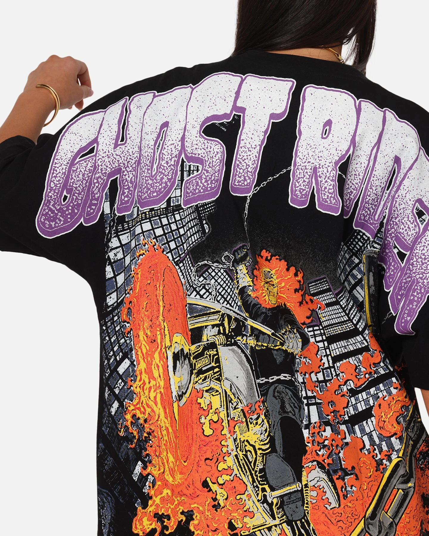 American Thrift Marvel Ghost Rider All Over Print T-Shirt Black 9 American Thrift Marvel Ghost Rider All Over Print T-Shirt Black - Image 7