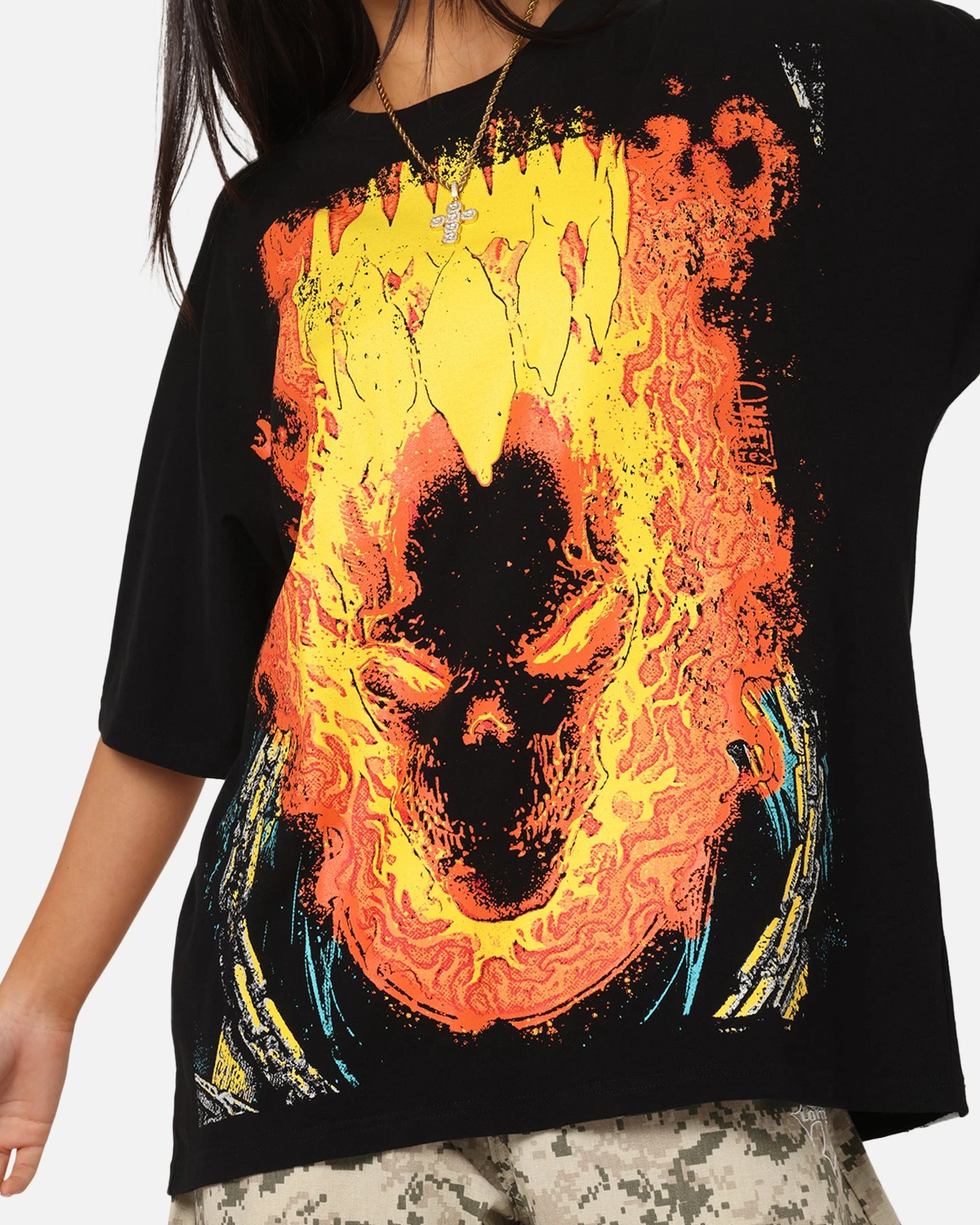 American Thrift Marvel Ghost Rider All Over Print T-Shirt Black 10 American Thrift Marvel Ghost Rider All Over Print T-Shirt Black - Image 8