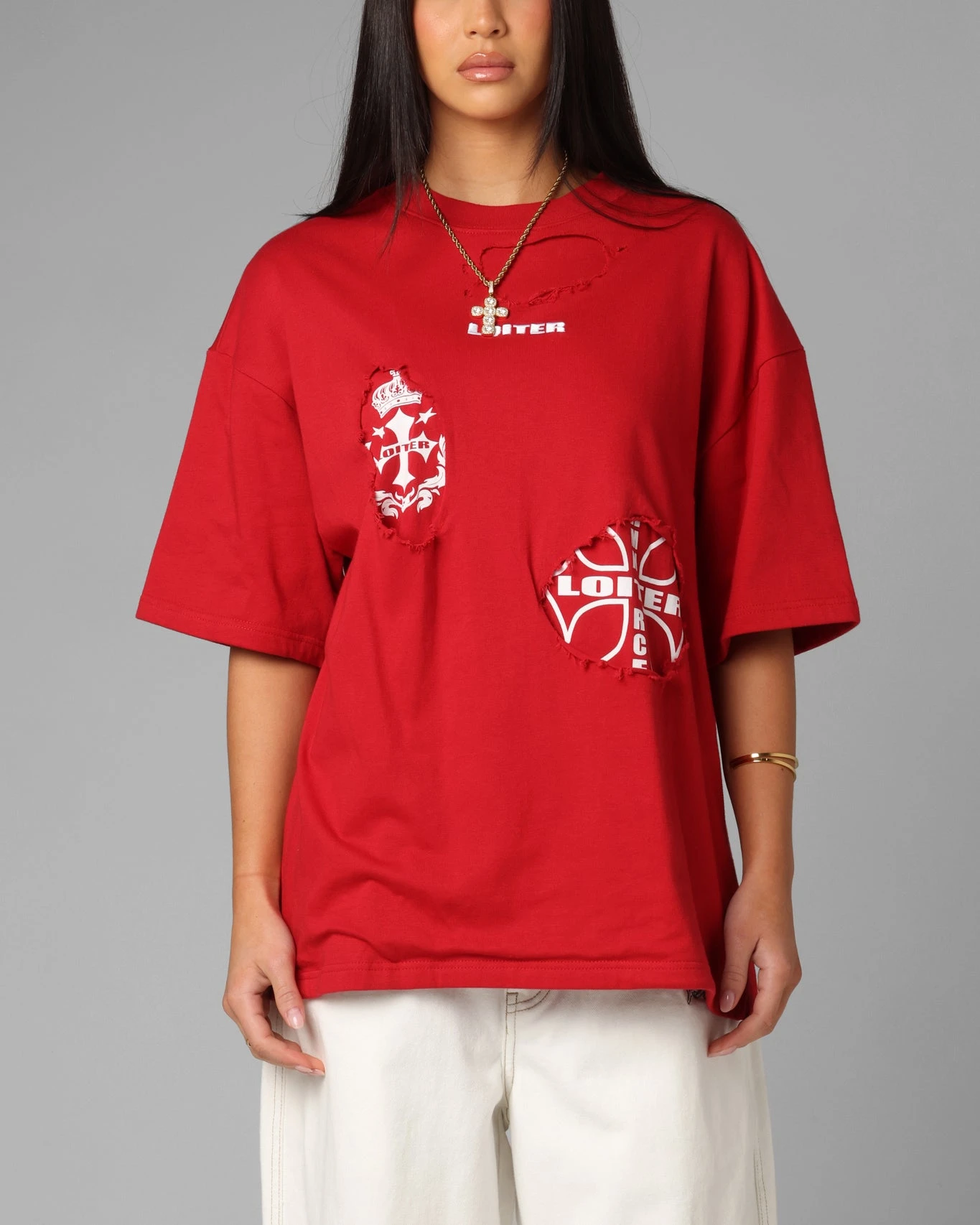 Loiter Destruction T-Shirt Red 3 Loiter Destruction T-Shirt Red