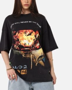 73 Studio X Halo Halo 2 Masterchief Vintage T-Shirt Black Acidwash -Culture Kings Shop 02054902 YB017 womens 0070
