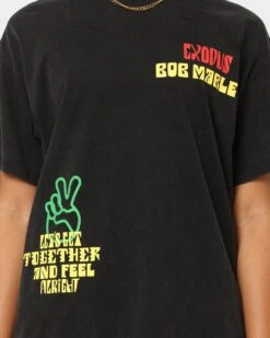 Bob Marley One Love One Heart Vintage T-Shirt Washed Black -Culture Kings Shop 08001069 YW607 womens 0040